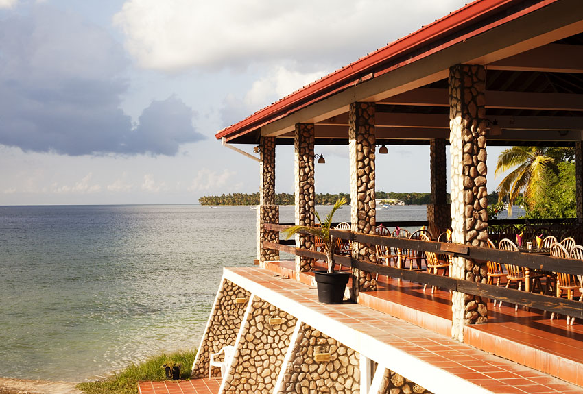 Restaurangutsikt Sandy Point Hotel Tobago